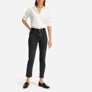 Everlane The Original Cheeky Jean in Washed Black, High Rise Crop, sz 25